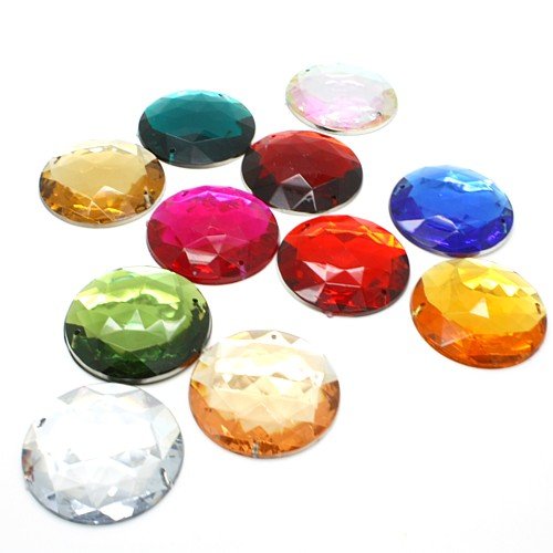 40 mm LARGE CIRCLE RHINESTONE x 5 pieces - sarahi.NYC