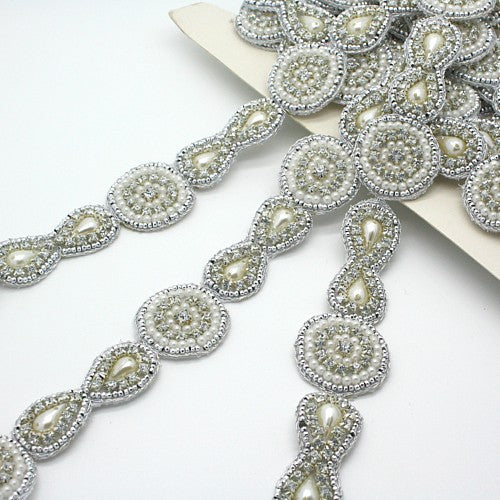 SILVER CRYSTAL & PEARL TRIM - sarahi.NYC