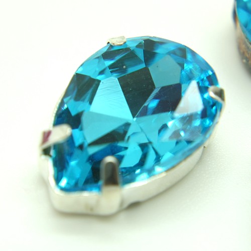 PACK OF 2 - 17 mm TURQUOISE GLASS RHINESTONE GEM - sarahi.NYC