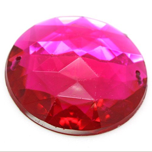 40 mm LARGE CIRCLE RHINESTONE x 5 pieces - sarahi.NYC