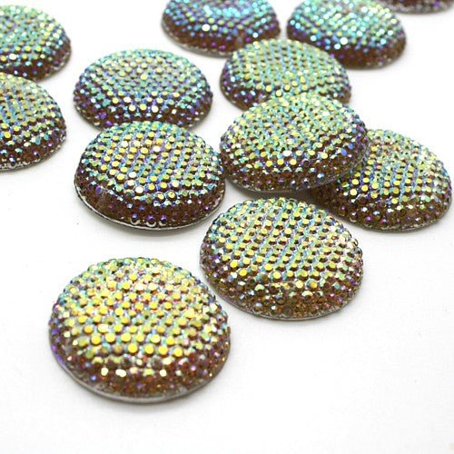 25 mm LARGE CIRCLE RHINESTONE x 10 pieces - sarahi.NYC
