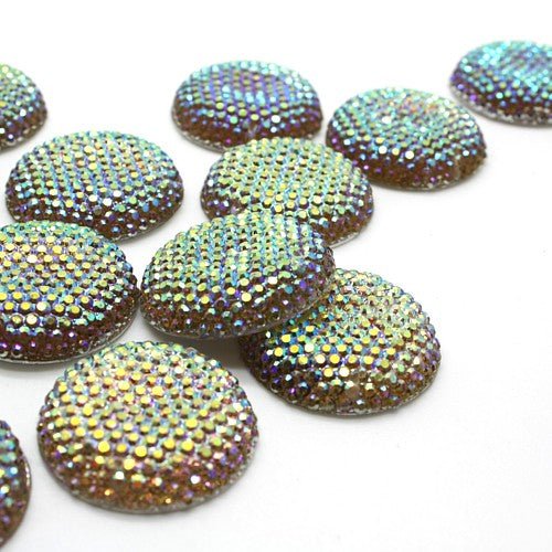 25 mm LARGE CIRCLE RHINESTONE x 10 pieces - sarahi.NYC