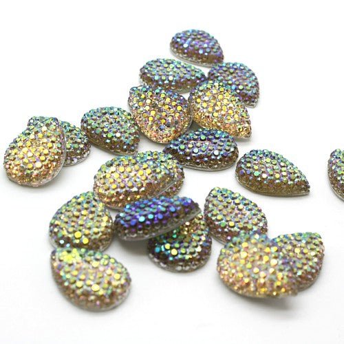 19 mm TEARDROP RHINESTONE x 10 pieces - sarahi.NYC