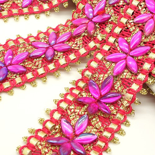 PINK GOLD RHINESTONE TRIM - sarahi.NYC