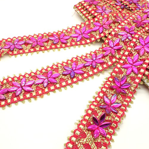 PINK GOLD RHINESTONE TRIM - sarahi.NYC