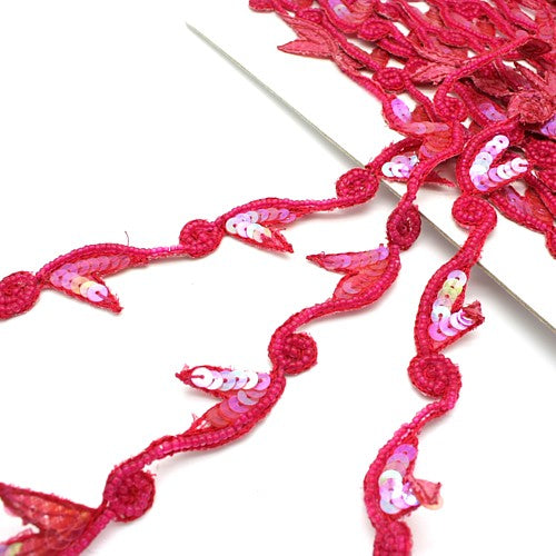 PINK CERISE SEQUIN BEADED TRIM - sarahi.NYC