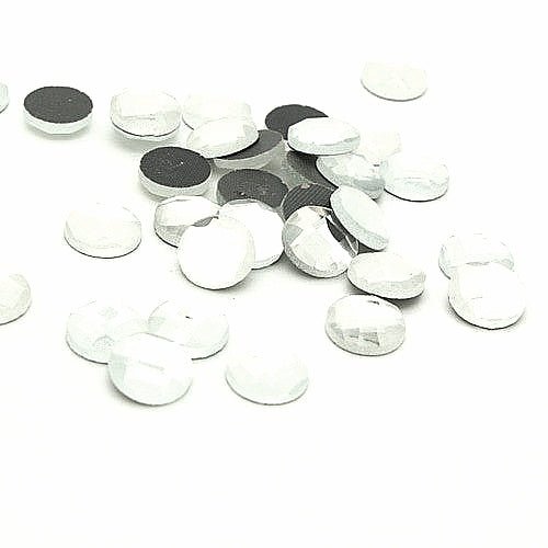 20 X SILVER CIRCLE HOTFIX GLASS CRYSTALS   - sarahi.NYC