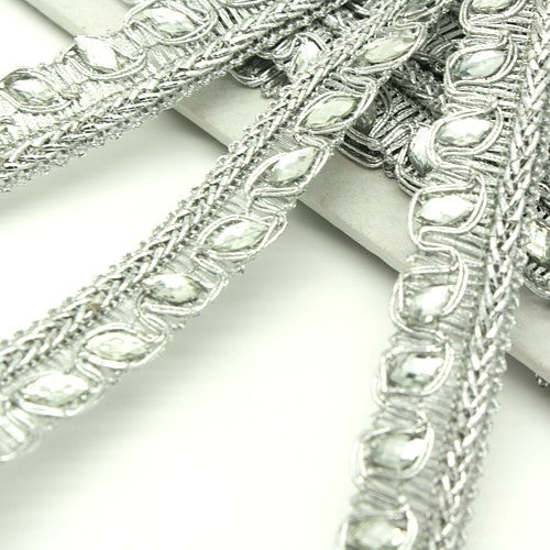 SILVER METALLIC RHINESTONE TRIM - sarahi.NYC