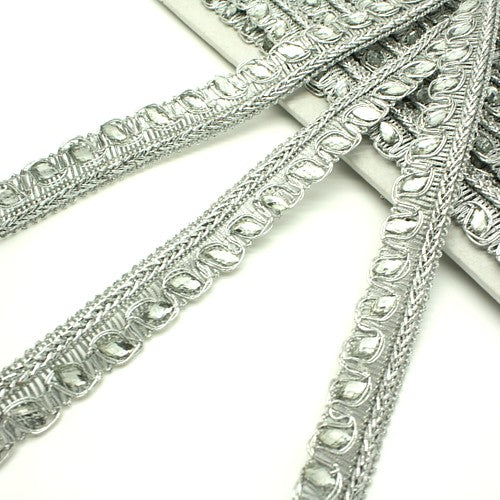 SILVER METALLIC RHINESTONE TRIM - sarahi.NYC