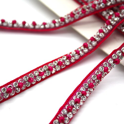 PINK FAUX CRYSTAL TRIM - sarahi.NYC