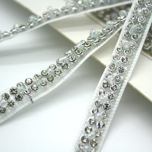 WHITE FAUX CRYSTAL TRIM - sarahi.NYC