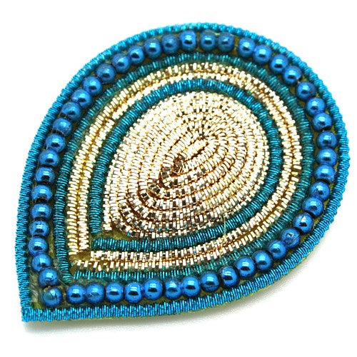 TURQUOISE GOLD TEAR DROP MOTIF - sarahi.NYC