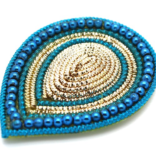 TURQUOISE GOLD TEAR DROP MOTIF - sarahi.NYC