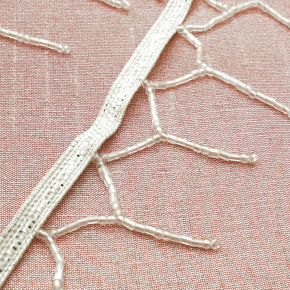 White Iridescent Beaded Fringe Trim - Sarahi.nyc Fabric Trims