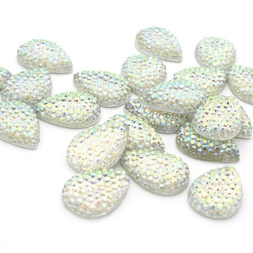 19 mm TEARDROP RHINESTONE x 10 pieces - sarahi.NYC