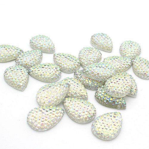 19 mm TEARDROP RHINESTONE x 10 pieces - sarahi.NYC