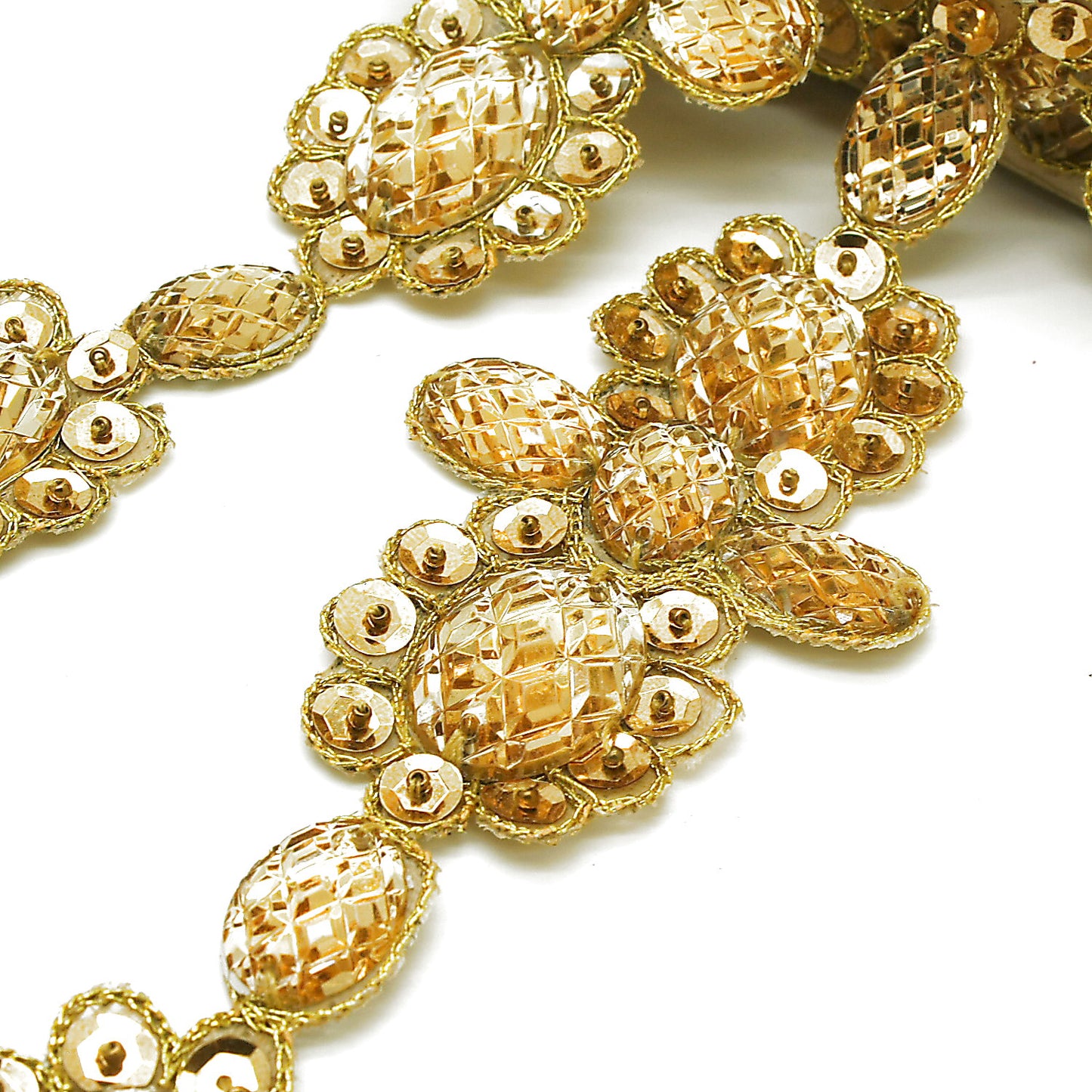 GOLD FLORAL RHINESTONE TRIM - sarahi.NYC