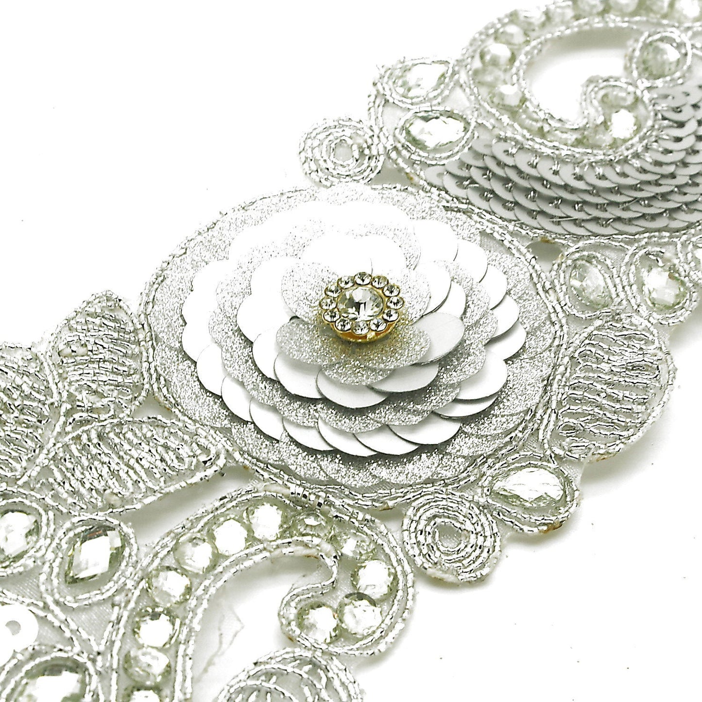 SILVER RHINESTONE SEQUIN trim