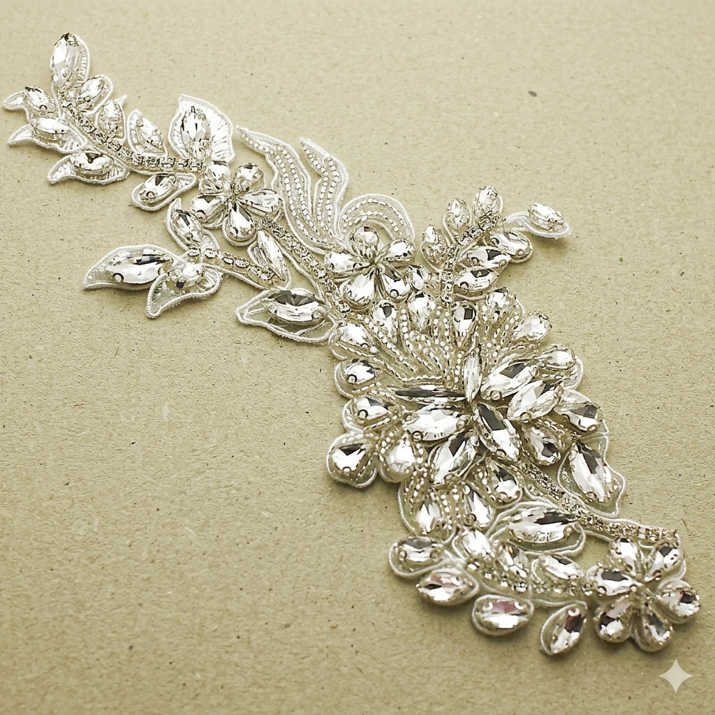 SILVER NET STONE APPLIQUE - sarahi.NYC