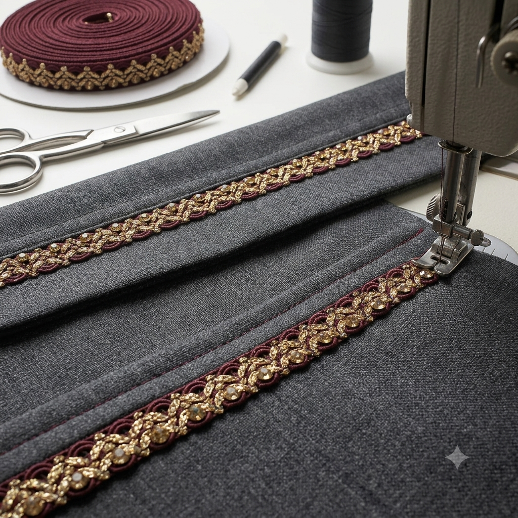 MAROON GOLD STONE TRIM - SARAHI.NYC