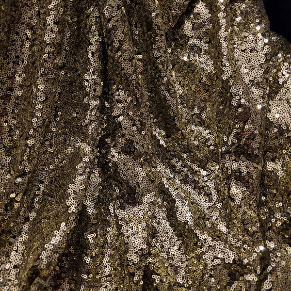 GOLD BLACK SEQUIN FABRIC - sarahi.NYC