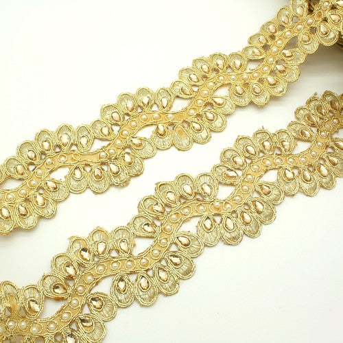 GOLD FABRIC RHINESTONE TRIM - sarahi.NYC