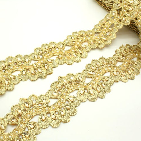 GOLD FABRIC RHINESTONE TRIM - sarahi.NYC