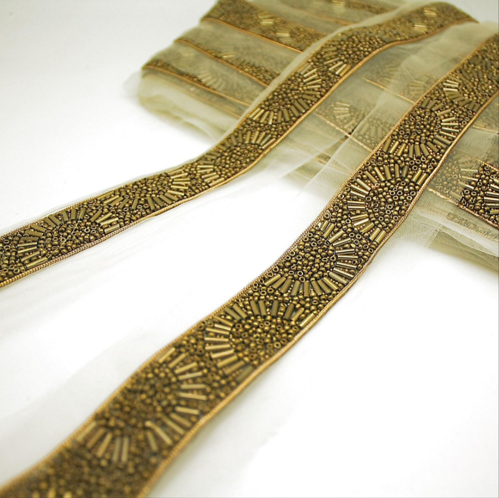 ANTIQUE GOLD BEADED TRIM - sarahi.NYC