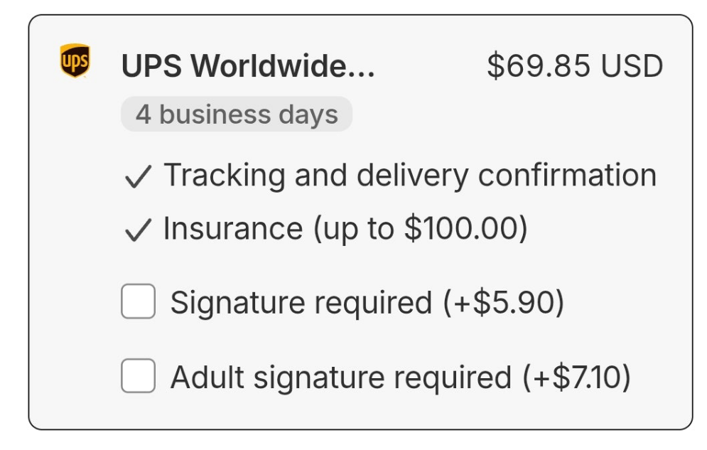 Shipping upgrade - priority
