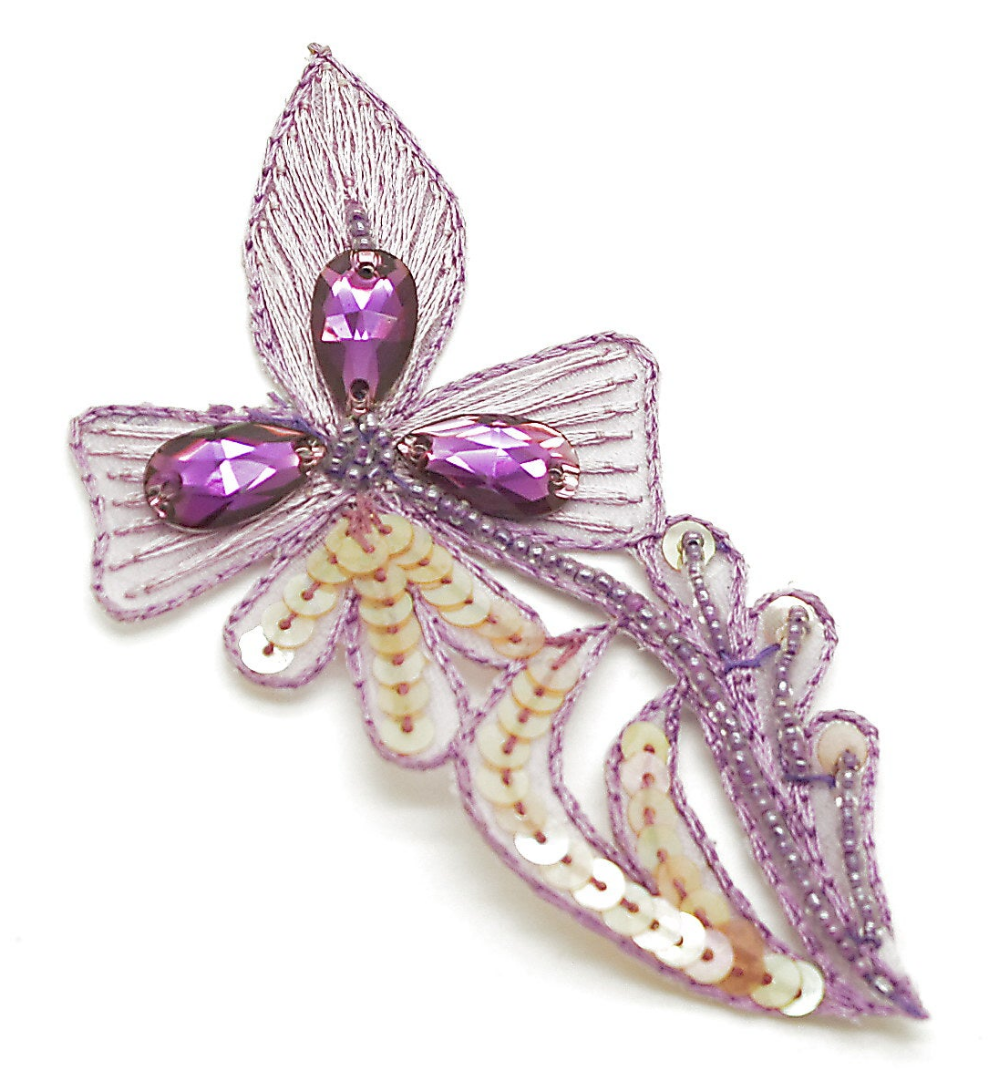 LILAC RHINESTONE FLORAL MOTIF  - sarahi.NYC