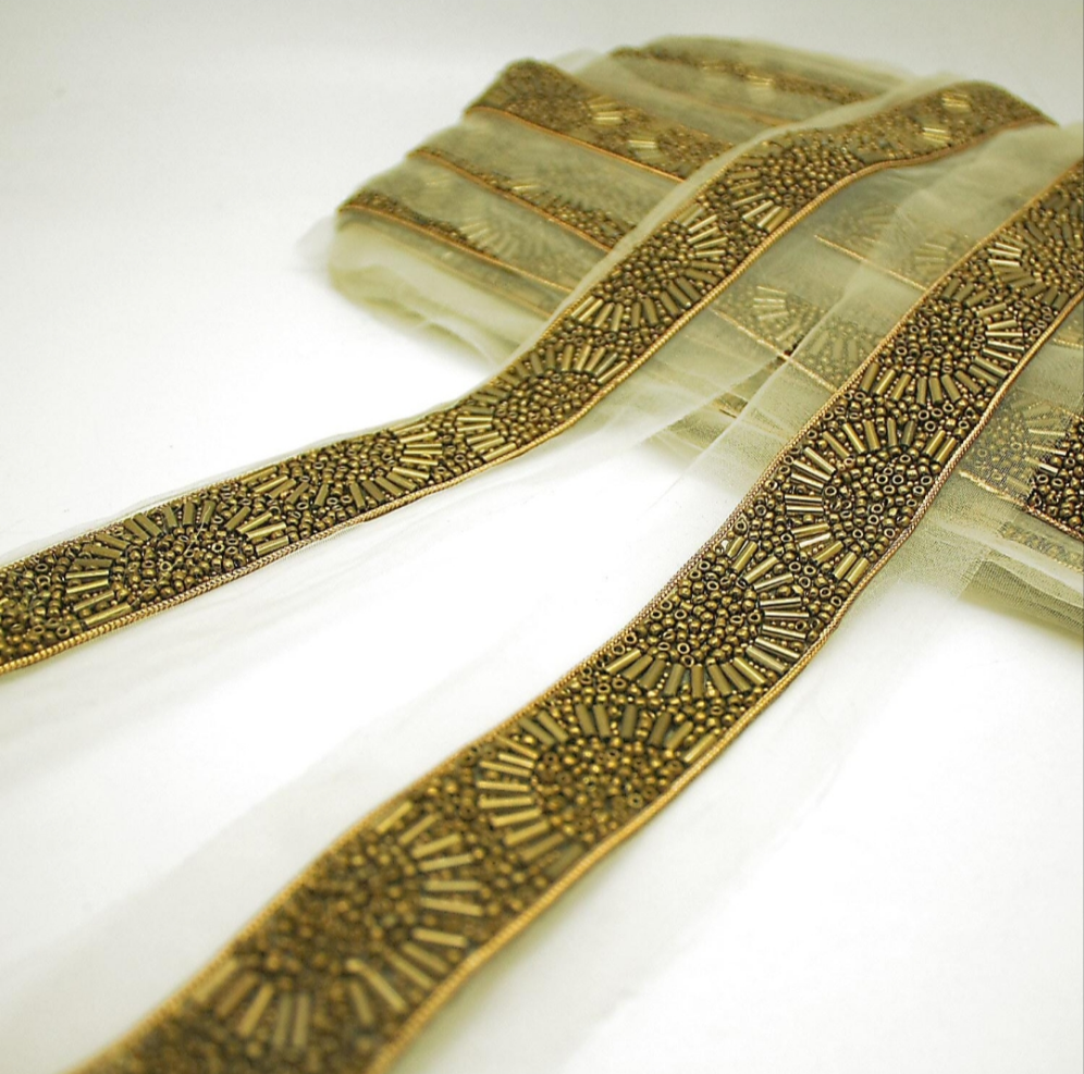 ANTIQUE GOLD BEADED TRIM - sarahi.NYC