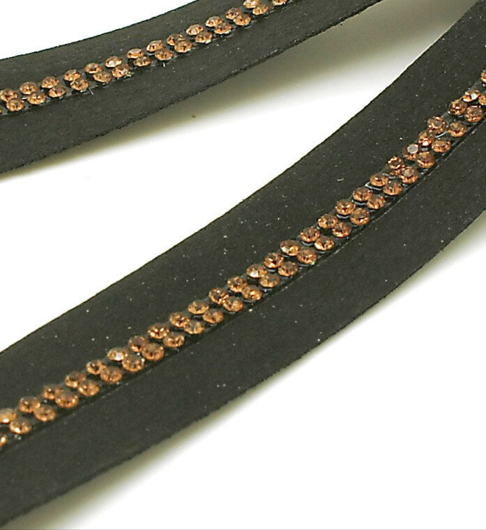 BLACK BRONZE STONE VELVET TRIM - sarahi.NYC