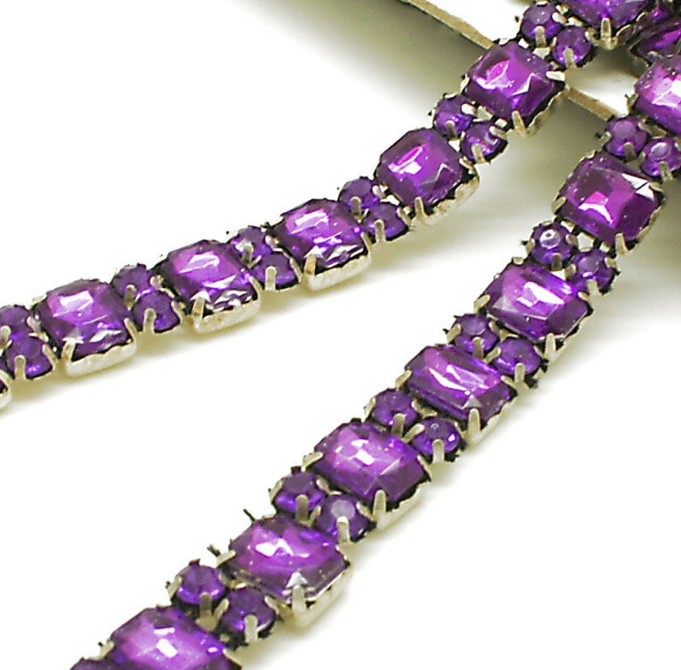 PURPLE RHINESTONE TRIM - sarahi.NYC