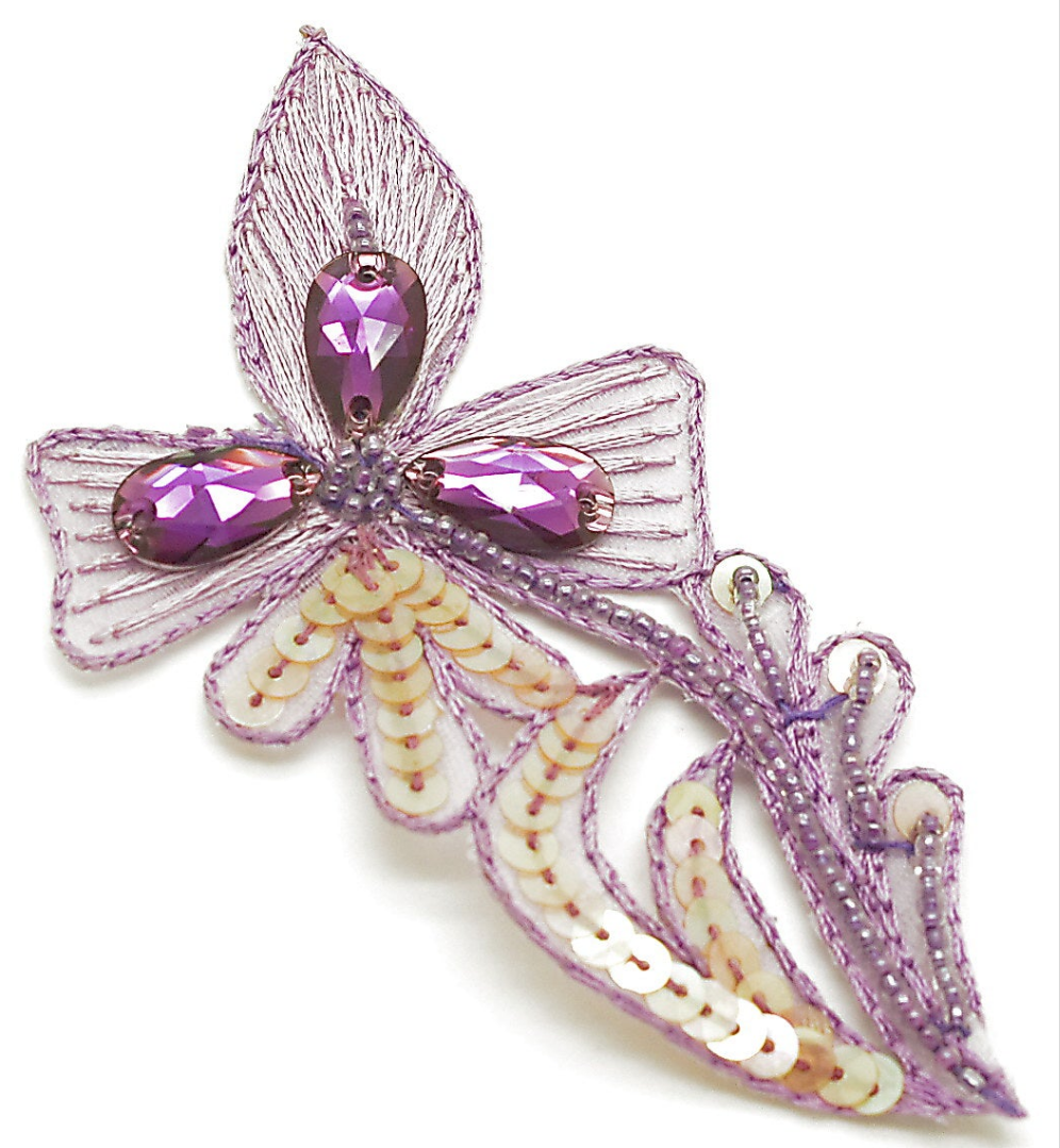 LILAC RHINESTONE FLORAL MOTIF  - sarahi.NYC
