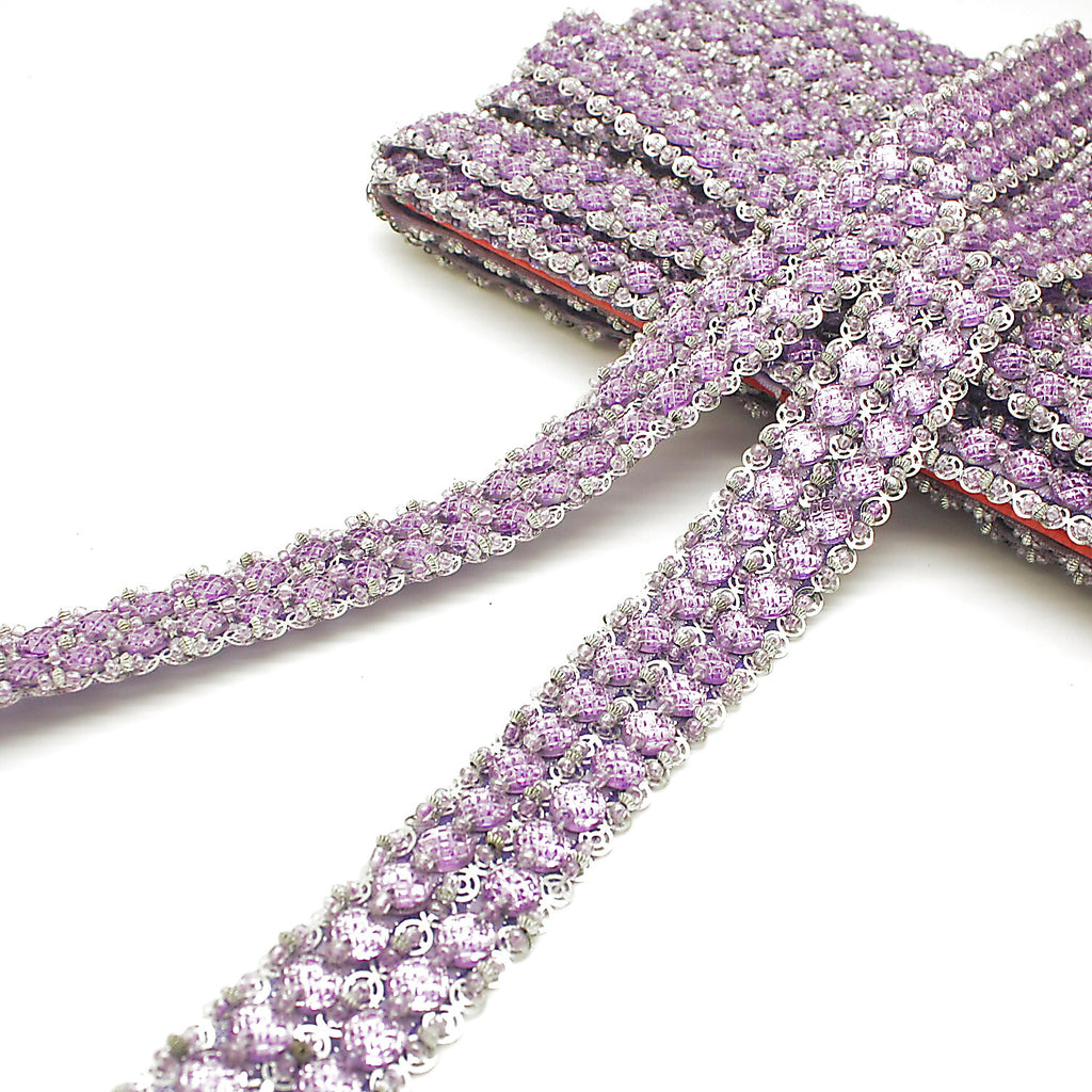LILAC RHINESTONE BEADED TRIM - sarahi.NYC