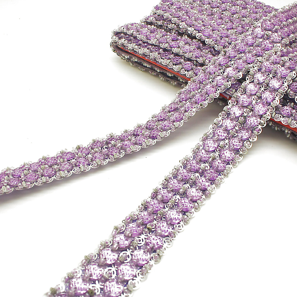 LILAC RHINESTONE BEADED TRIM - sarahi.NYC