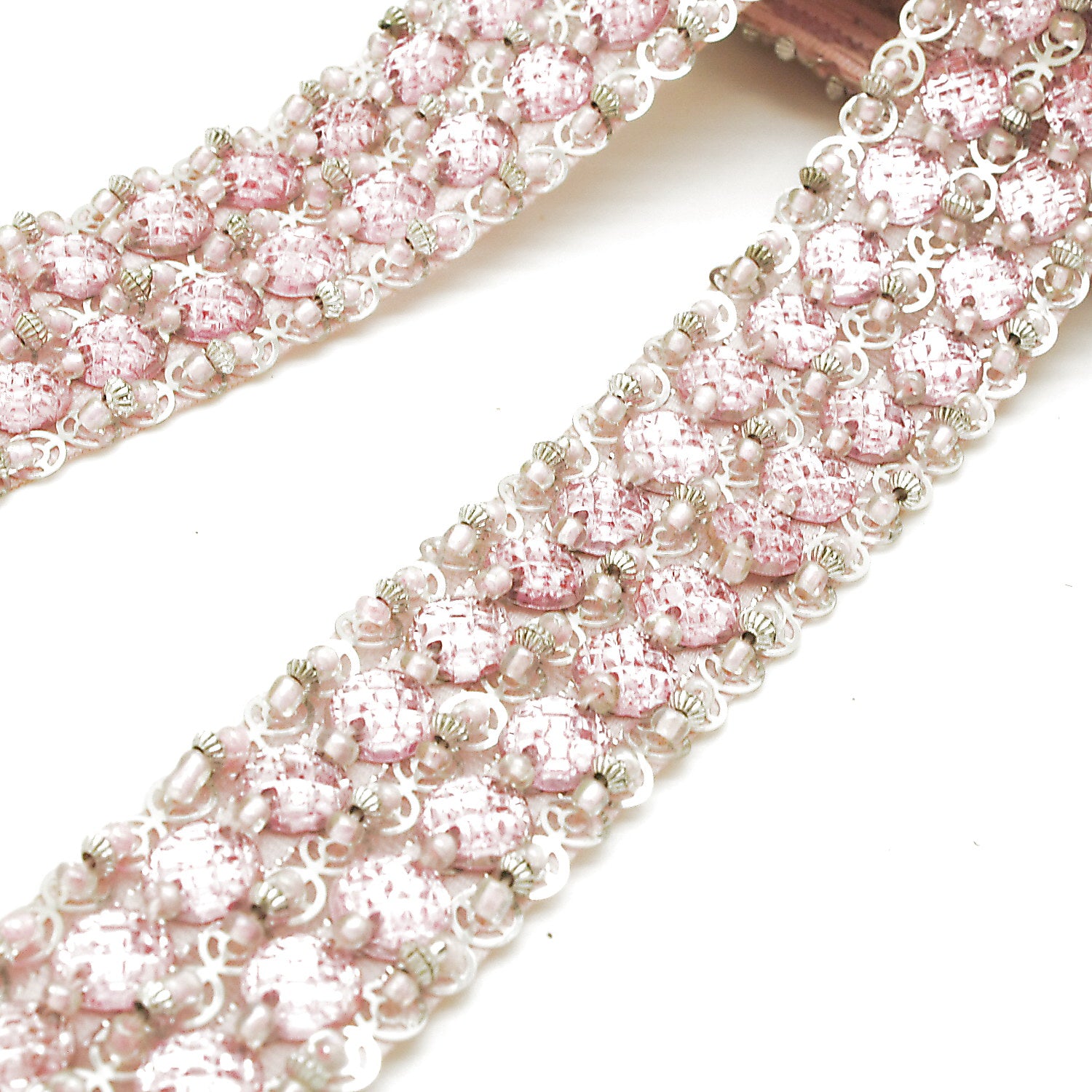 LIGHT PINK RHINESTONE TRIM - sarahi.NYC