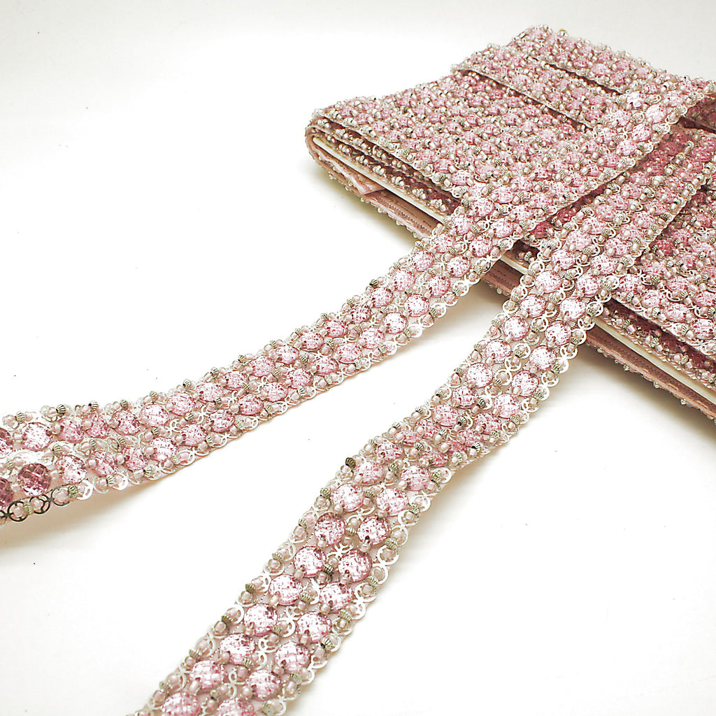 LIGHT PINK RHINESTONE TRIM - sarahi.NYC