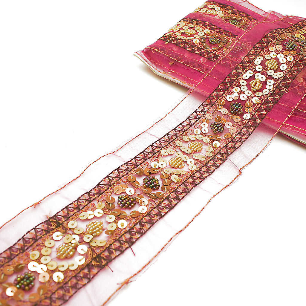 PINK BEADED SEQUIN TRIM - sarahi.NYC