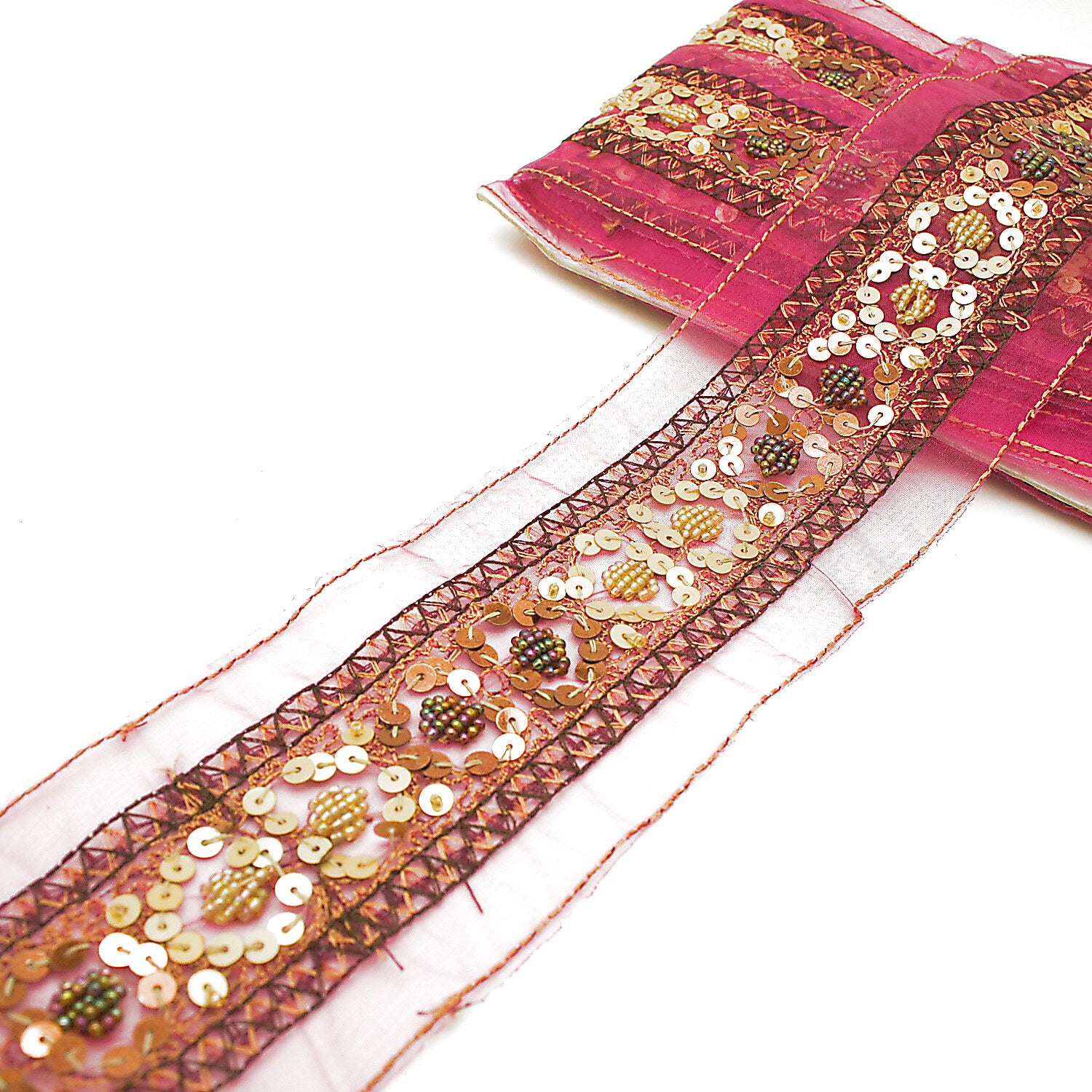 PINK BEADED SEQUIN TRIM - sarahi.NYC