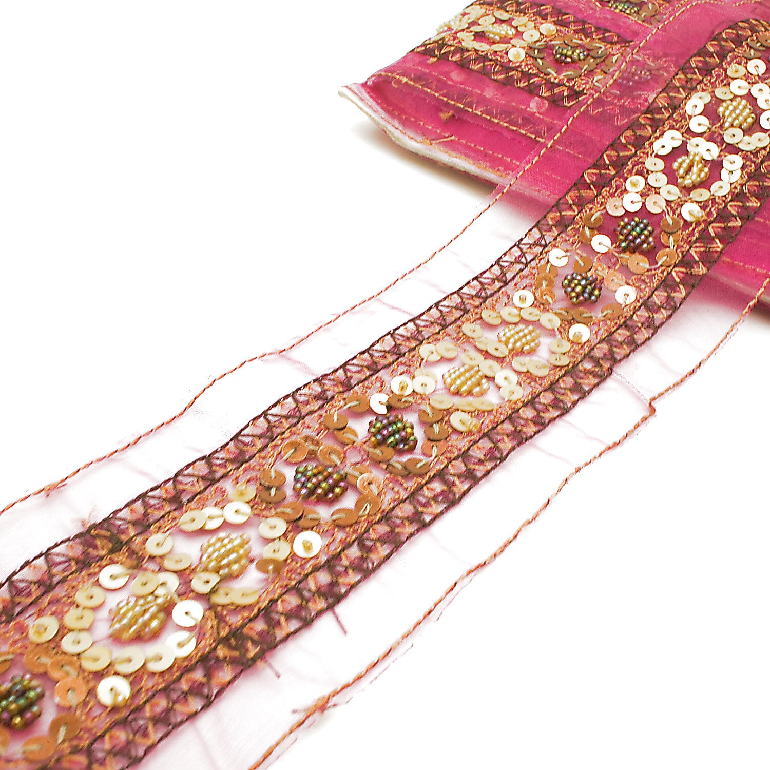 PINK BEADED SEQUIN TRIM - sarahi.NYC