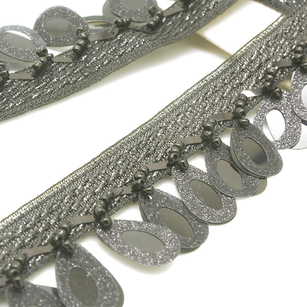 BLACK BEADED FRINGE TRIM - sarahi.NYC