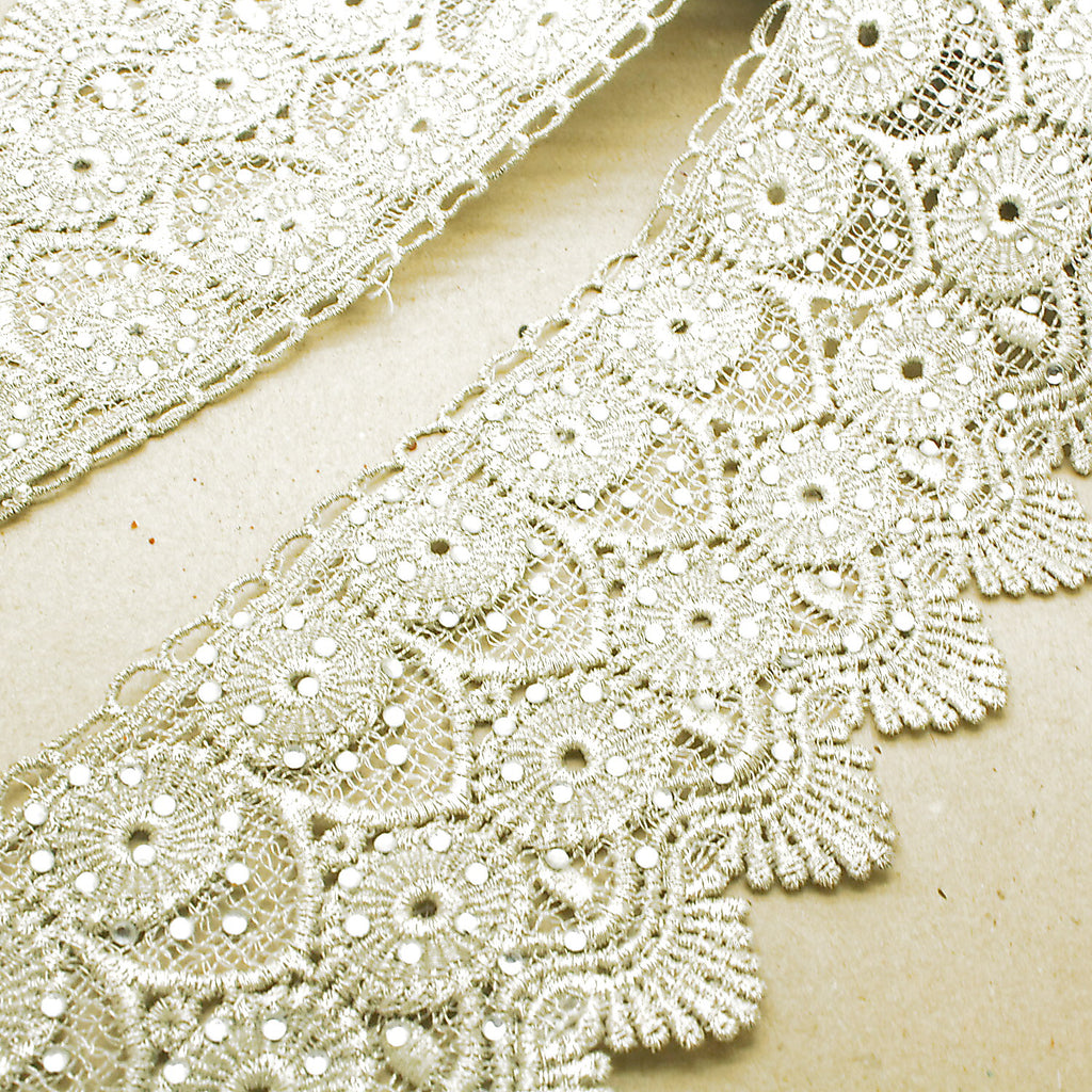 SILVER LACE RHINESTONE TRIM - sarahi.NYC
