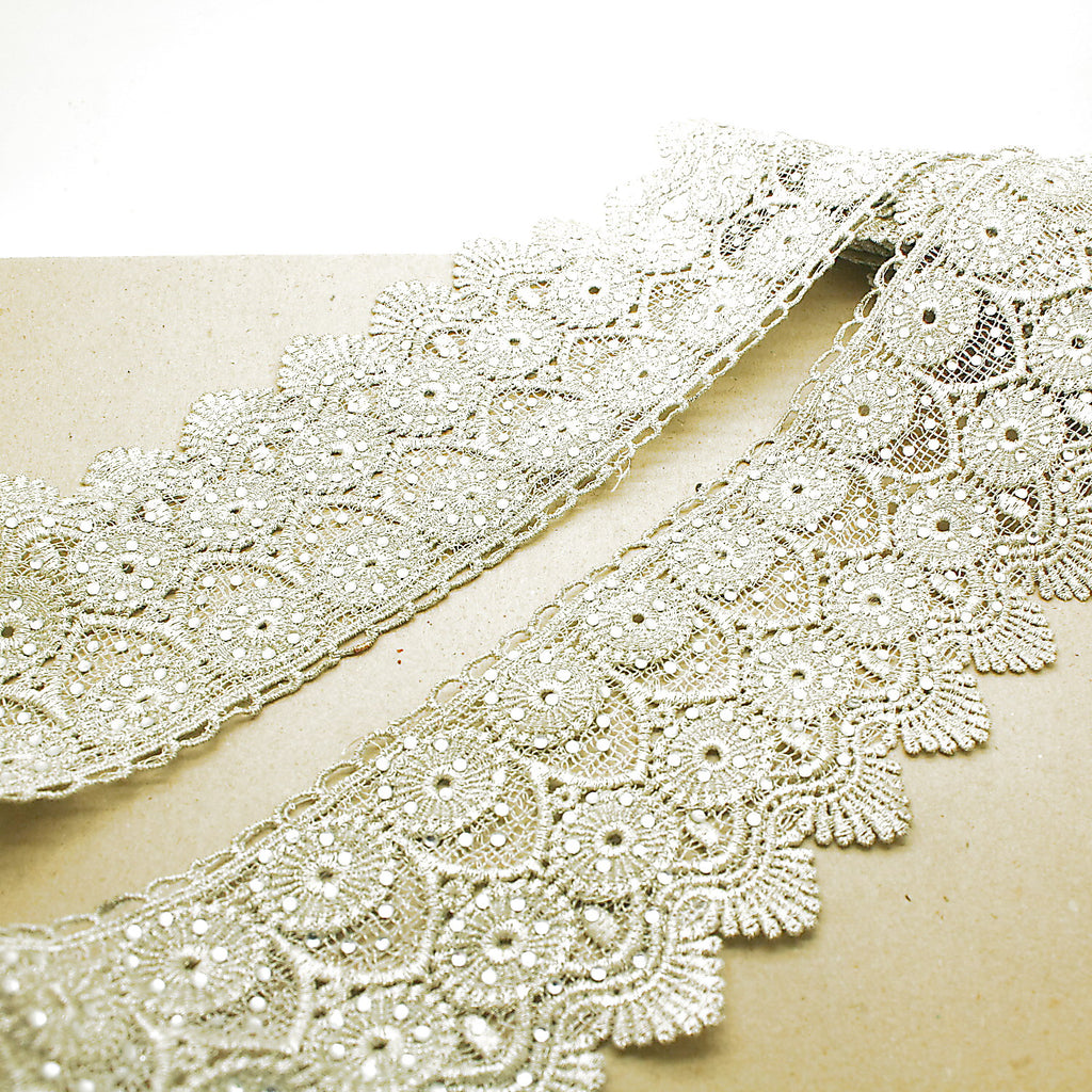 SILVER LACE RHINESTONE TRIM - sarahi.NYC