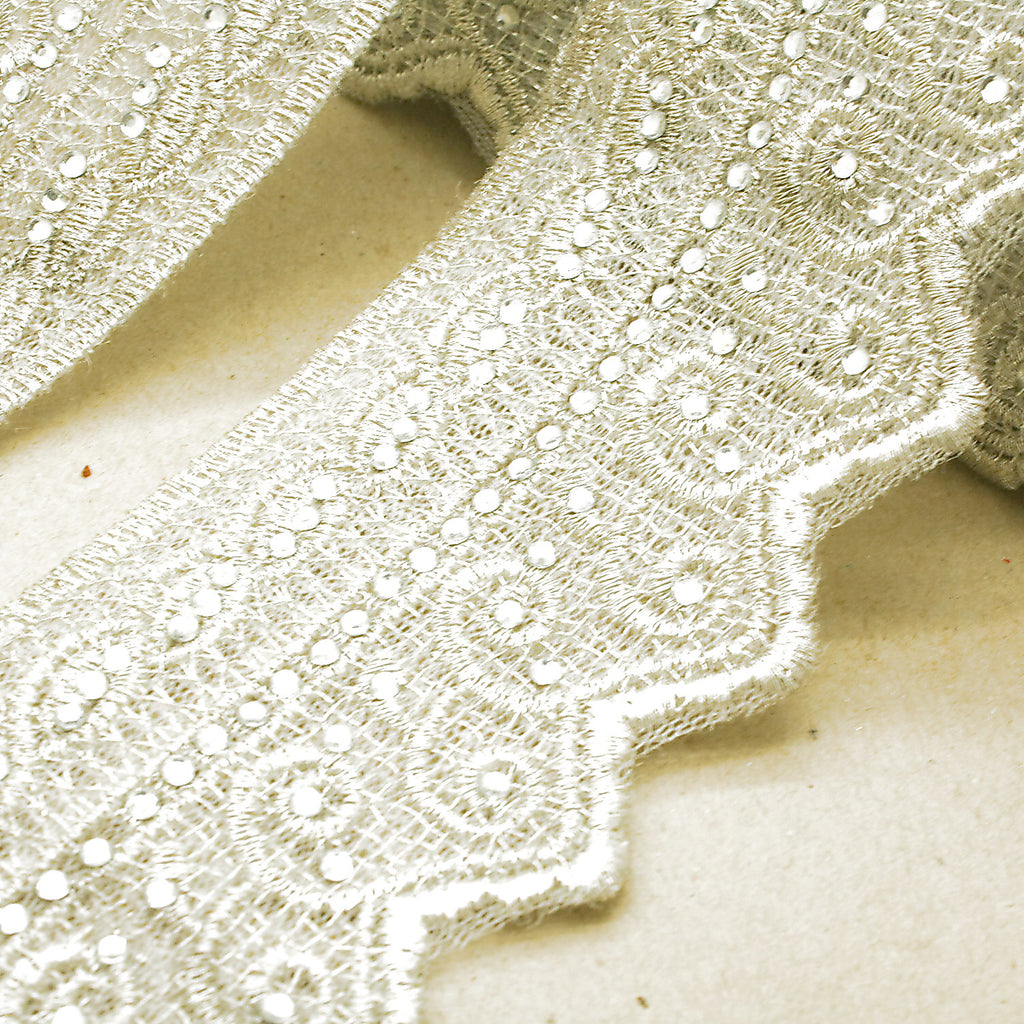 SILVER LACE RHINESTONE TRIM - sarahi.NYC