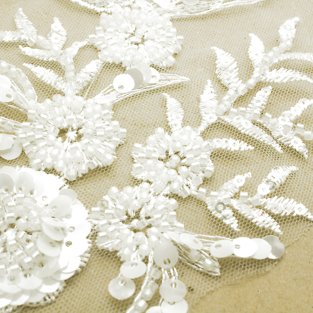 WHITE NET RHINESTONE TRIM - sarahi.NYC