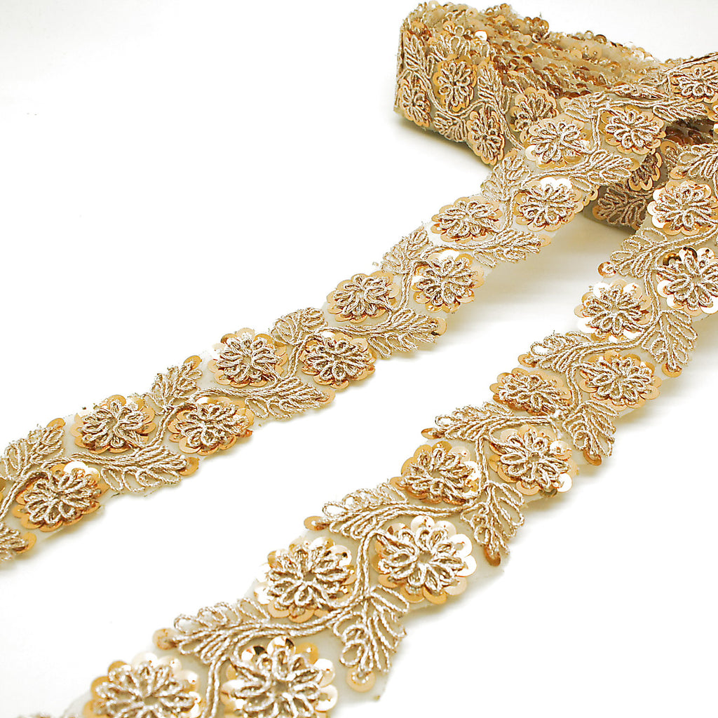 GOLD FLOWER SEQUIN TRIM - sarahi.NYC