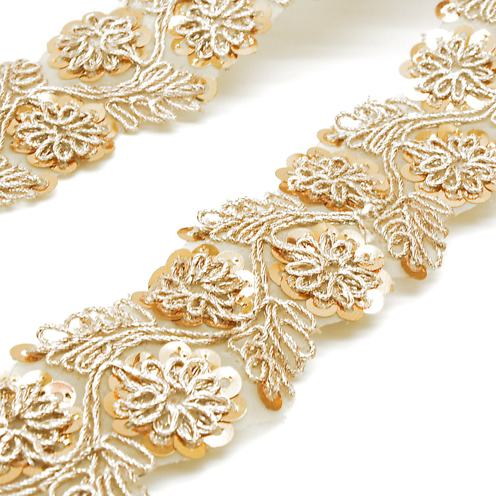 GOLD FLOWER SEQUIN TRIM - sarahi.NYC