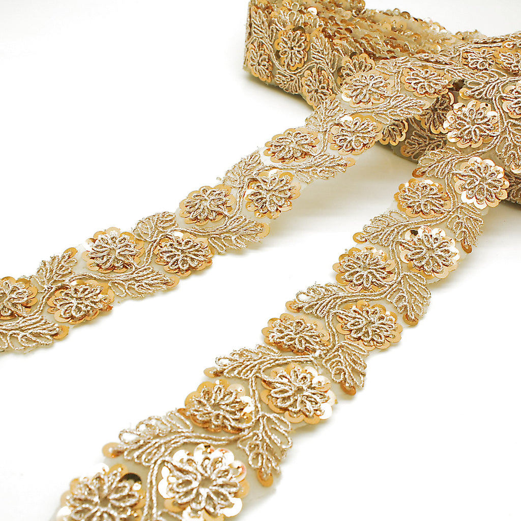 GOLD FLOWER SEQUIN TRIM - sarahi.NYC
