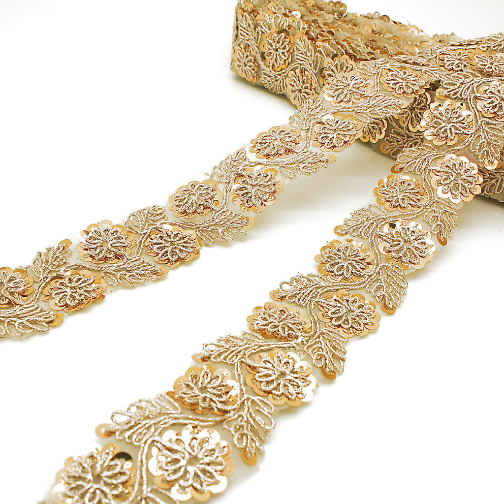 GOLD FLOWER SEQUIN TRIM - sarahi.NYC